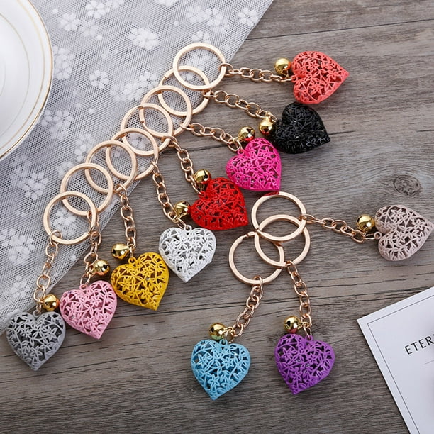 Lovers Rhinestone Hollow Out Heart Key Rings Key Buckle Pendant Key Chains Lovers Rhinestone Hollow Out Heart Key Rings Key Buckle Pendant Key Chains